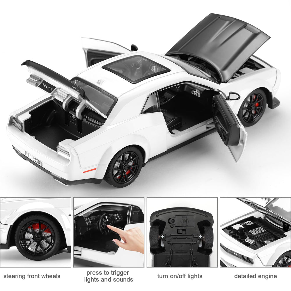 SASBSC white muscle car 1-24 scale aids display and collection
