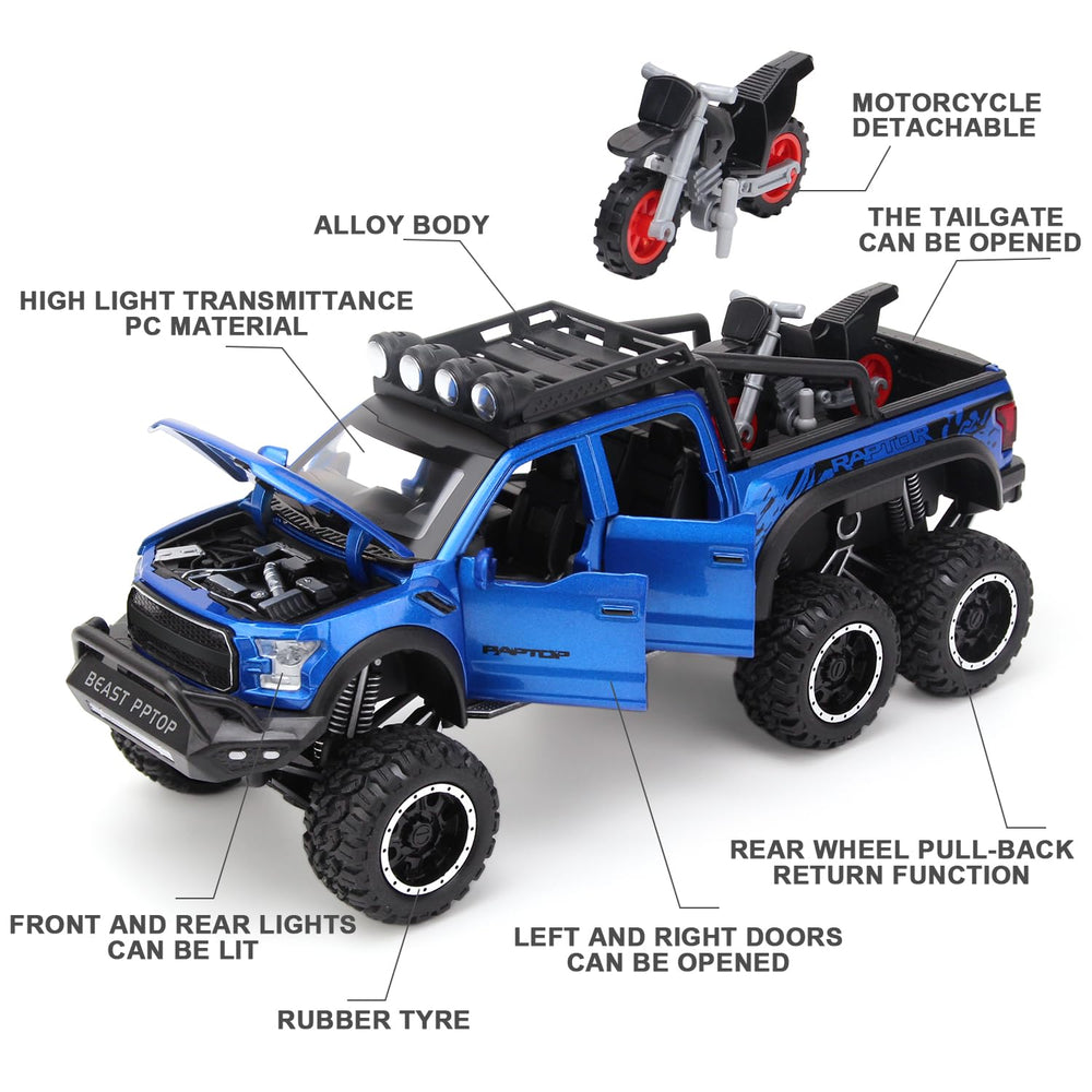 SASBSC toy truck pickup rear pull-back enables quick, engaging action