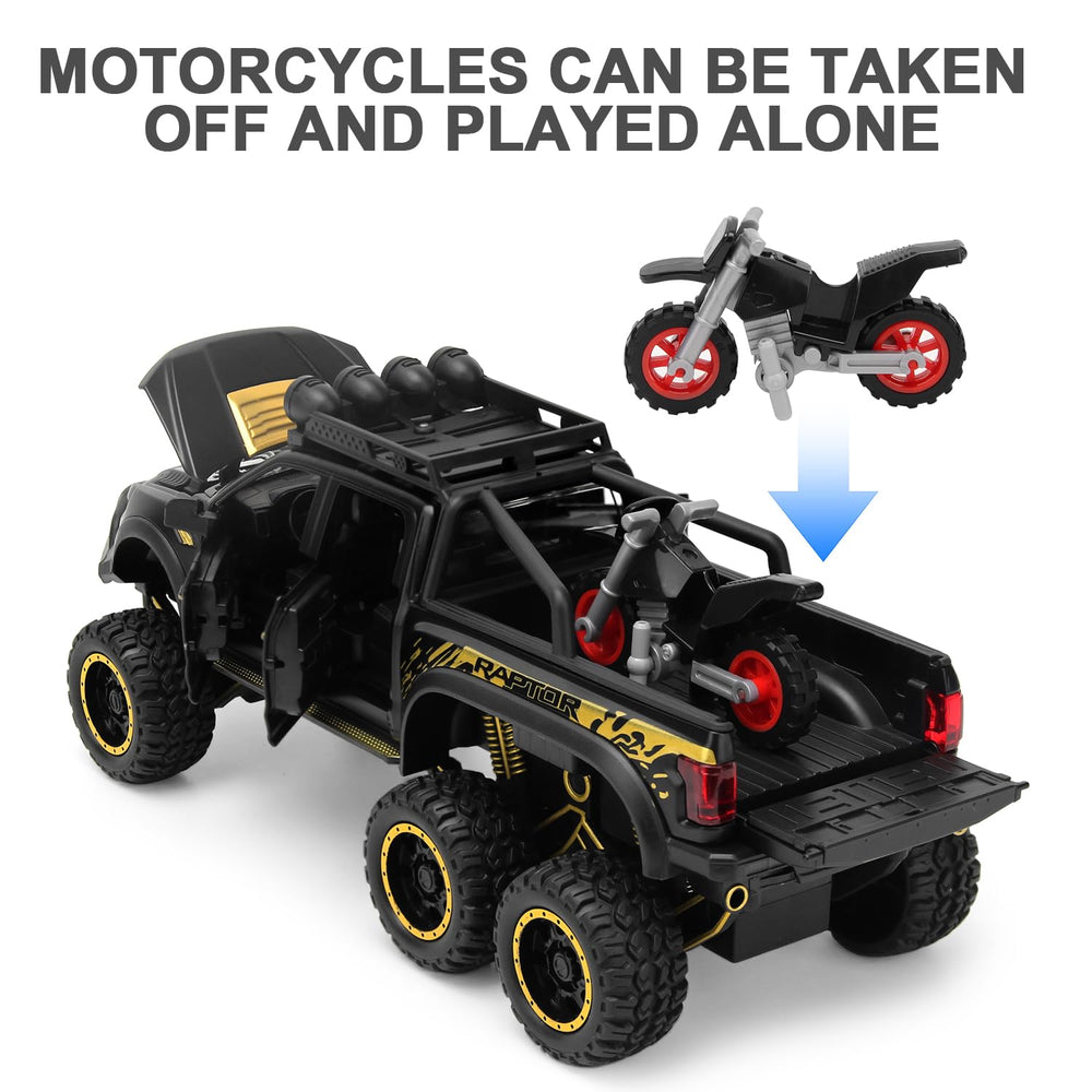 SASBSC toy trucks feature sound and light for immersive play.