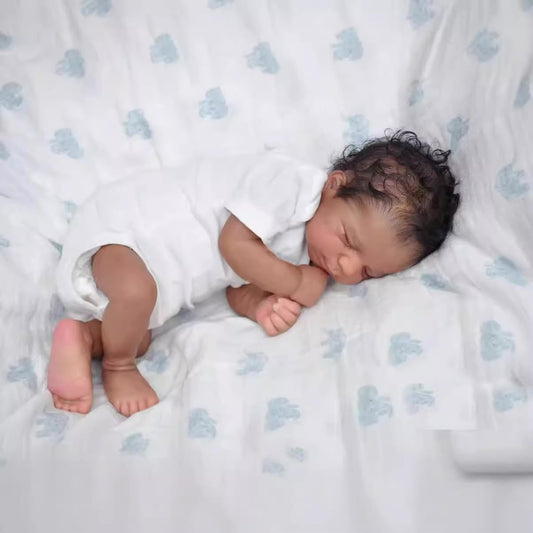 Saskai Reborn doll face close-up with lifelike features for imaginative play