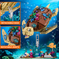 SATHIBI sea turtle assembled pose shows realistic swimming dynamics.