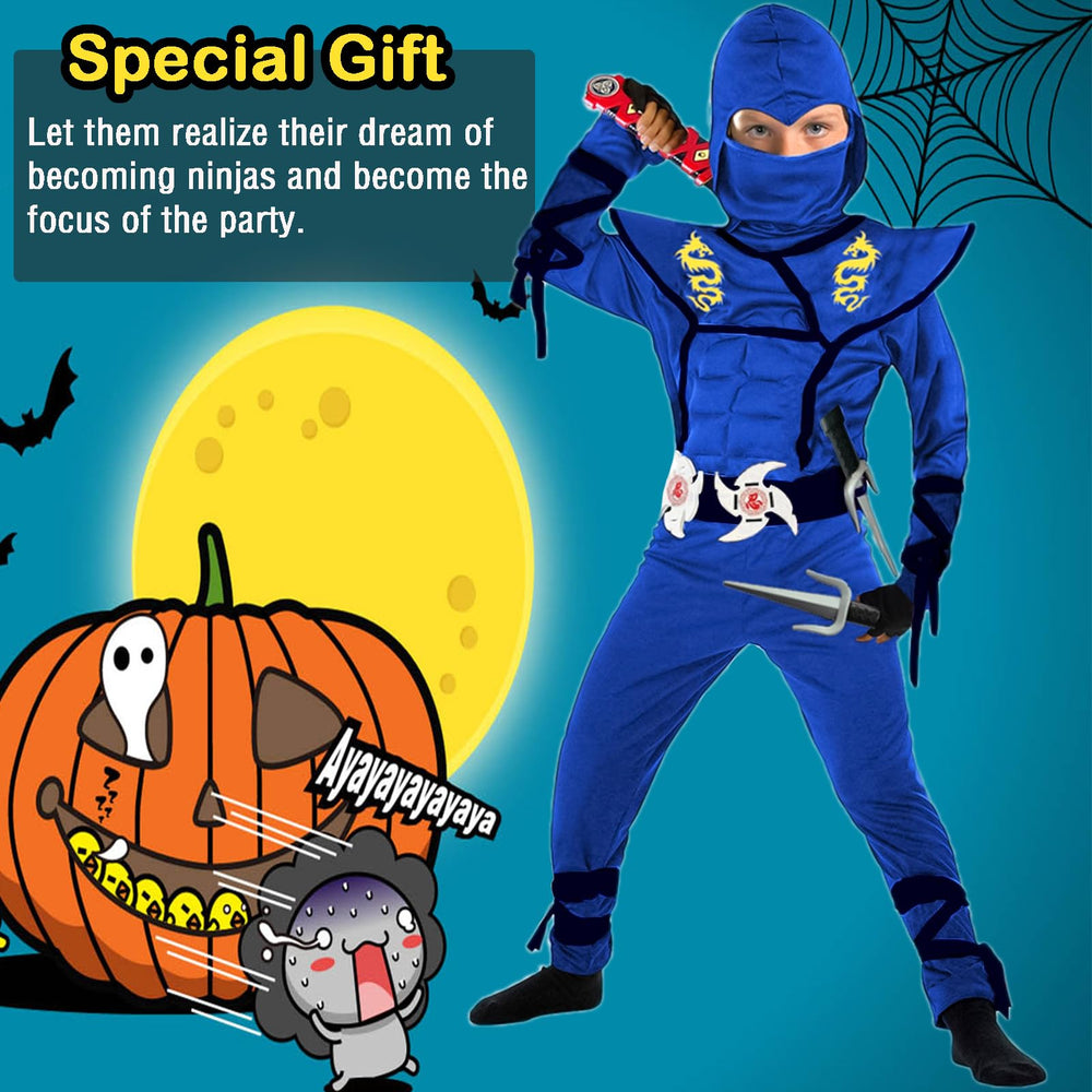 SATKULL Blue Ninja muscle bodysuit offers comfortable freedom of movement.