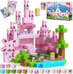 Satlasave pink castle magnetic blocks spark imaginative play and fine motor growth.