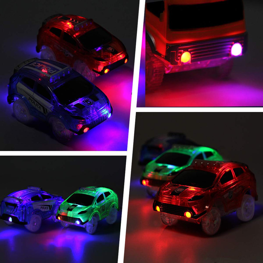 Save Unicorn battery-operated track cars ready for quick setup.