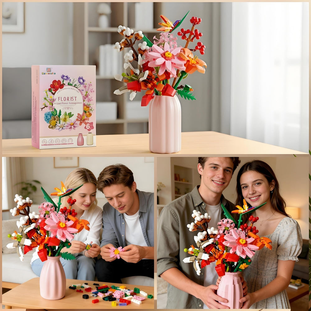 Sawaruita Adult Building-Block Flowers Set offers creative stress-relief through hands-on assembly