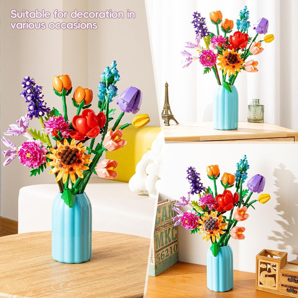 Sawaruita larkspur freesia blocks add delicate color to any shelf.