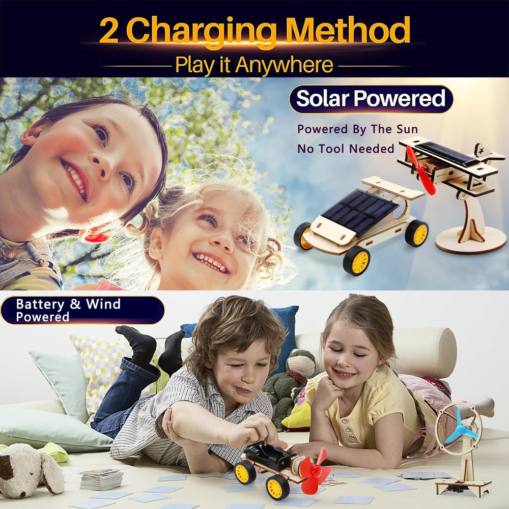 SCAEMO solar plane kit shown for creative flights and STEM exploration