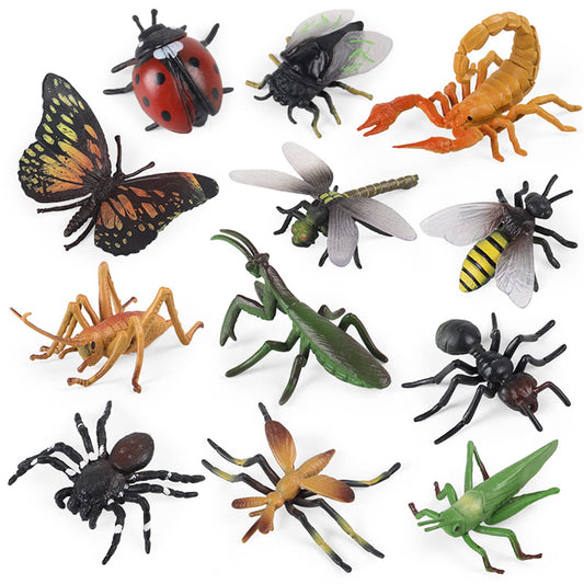 SCAHOW 12-piece bug toy set for imaginative play and display