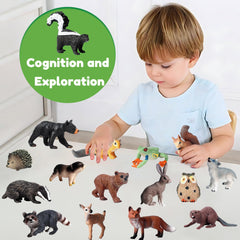 SCAHOW forest animals cake topper set on cupcakes.