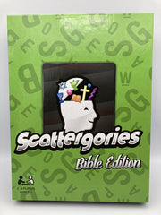 Scattergories Bible Edition group-fun image highlights easy setup and quick rounds