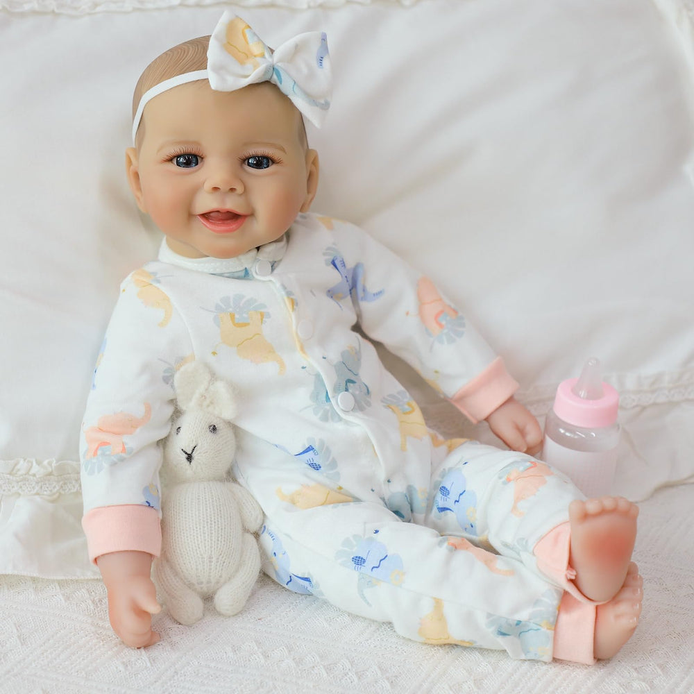 SCOM doll with pillow-soft body for gentle, cozy hugs during playtime