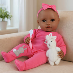 SCOM Baby Dolls 16in black girl face with lifelike features for imaginative play