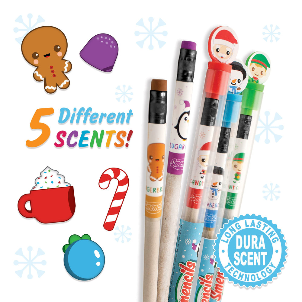 Scentco Holiday Smencils mint cocoa close-up, inspires focused homework