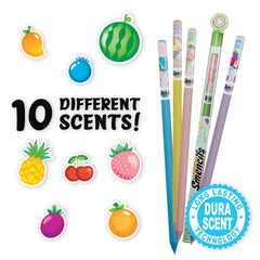 Scentco Pastel Smencils color swatches with soft tones and scent promise.