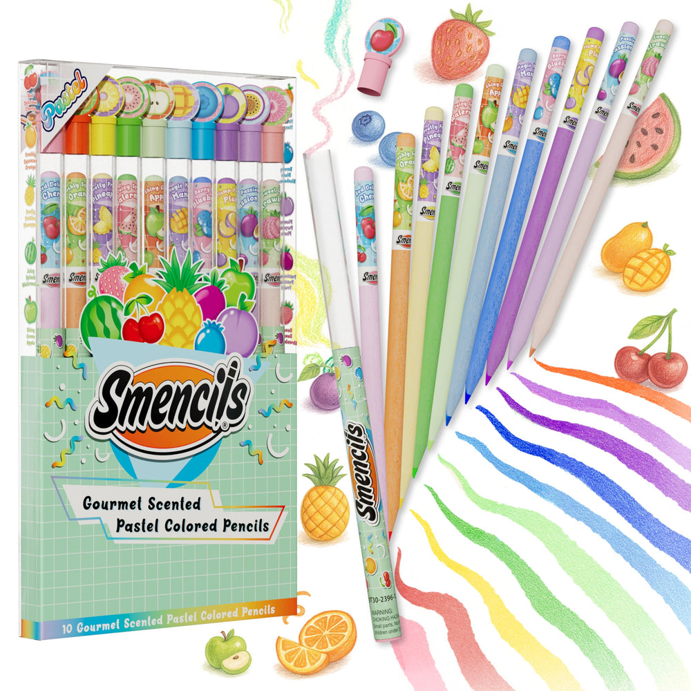 Scentco Pastel Smencils pack front view for classroom coloring with gourmet scents.