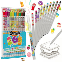 Scentco Smencils packaging box showing ten scented pencils for school use