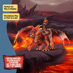 Lava Dragon on a shelf for display and storytelling with Schleich