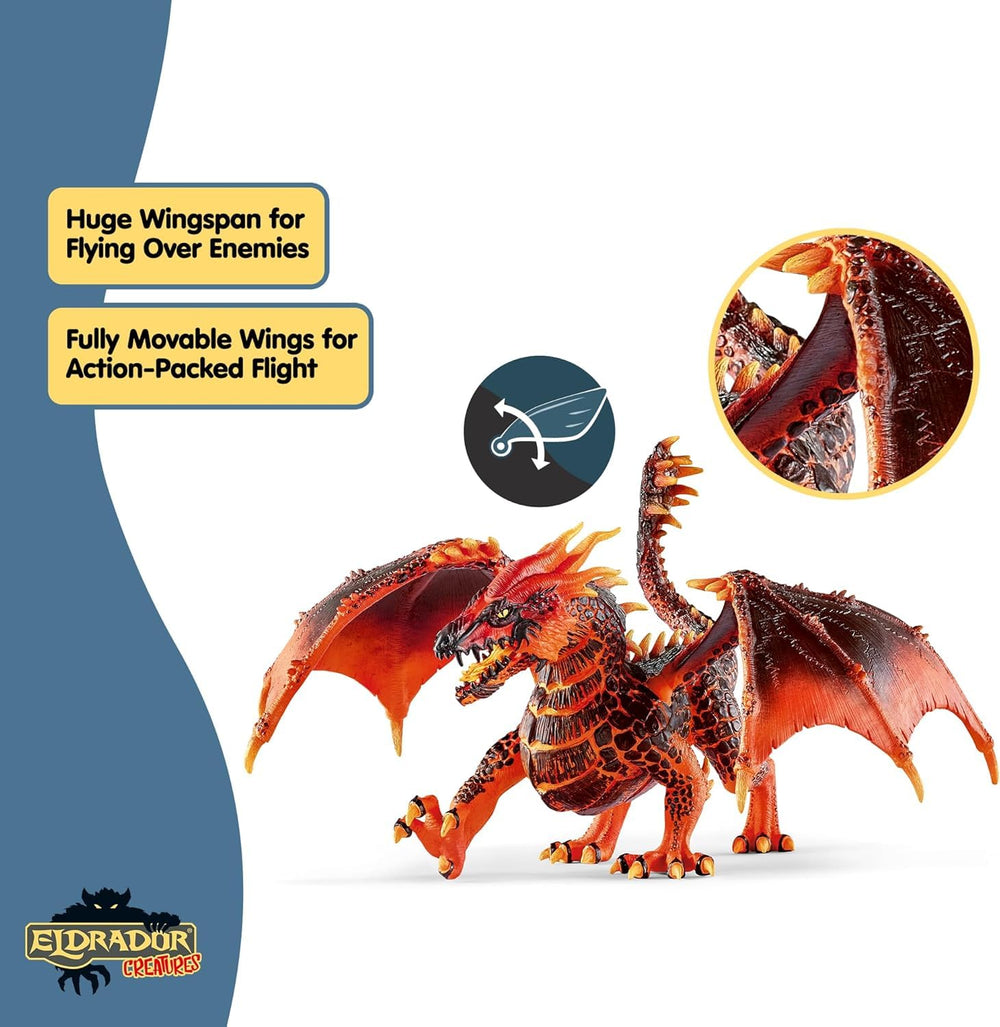 Lava Dragon with poseable wings in dynamic flight pose by Schleich