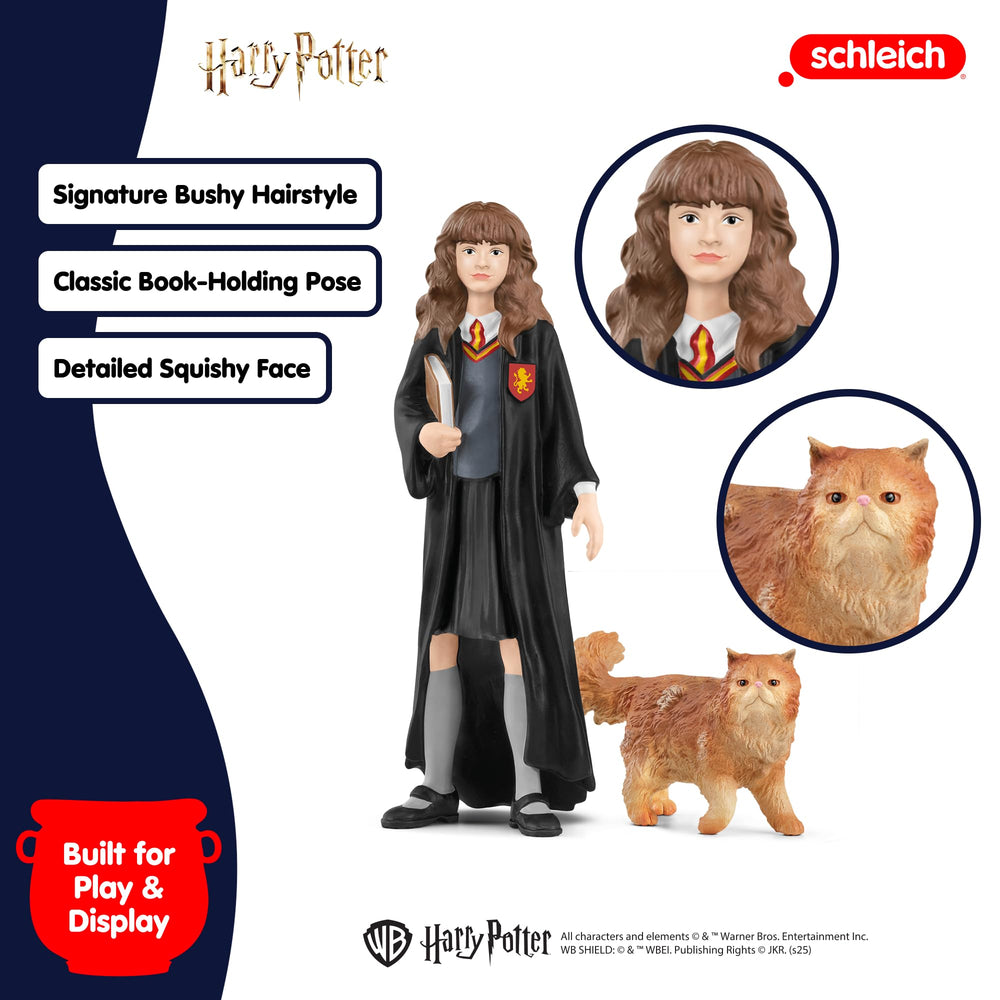 Schleich Hermione close-up shows detailed robes and book