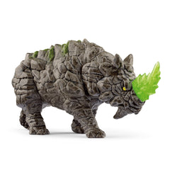 Schleich Stone Battle Rhino figurine with jagged horns for epic, durable pretend battles.