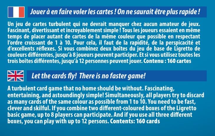 Schmidt Ligretto Blue deck of cards spread for rapid rounds