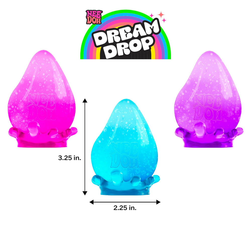 Schylling NeeDoh Dream Drop compact and portable for on-the-go stress relief.