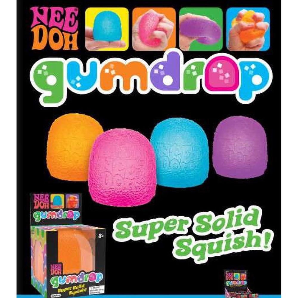 Schylling NeeDoh Gumdrop textured neon 3 showcases bright color and satisfying squeeze.