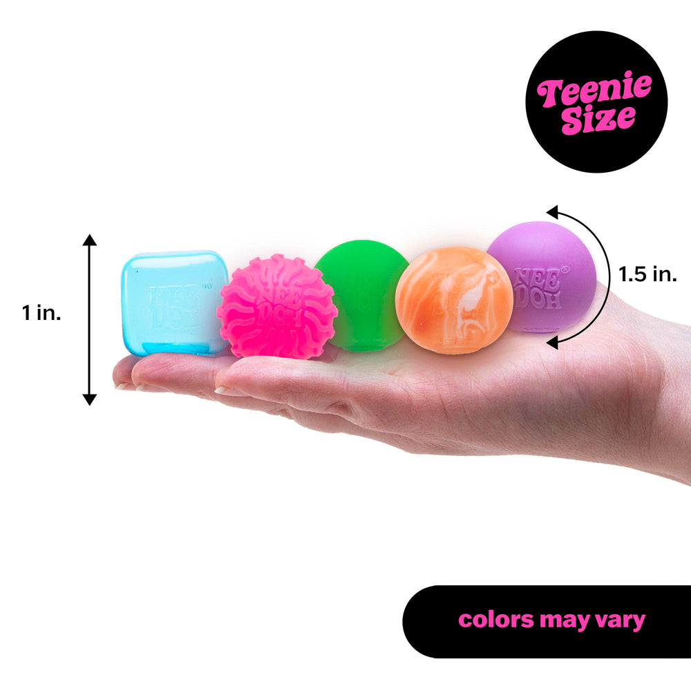 Schylling NeeDoh Teenie Ripples image demonstrates ripple texture ideal for relaxing squeezes.