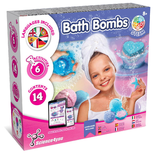 Science4you bath bomb making kit contents for creative baths and experimentation