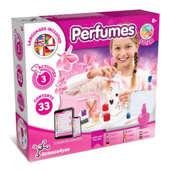 Science4you perfume kit lab scene shows kids exploring scent creation safely.