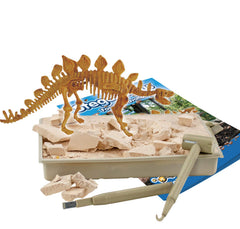Science4you Stegosaurus dig block with pieces enables careful fossil discovery