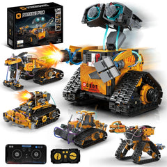 Sciencow 5-in-1 robot model built from 673 pieces for STEM play.