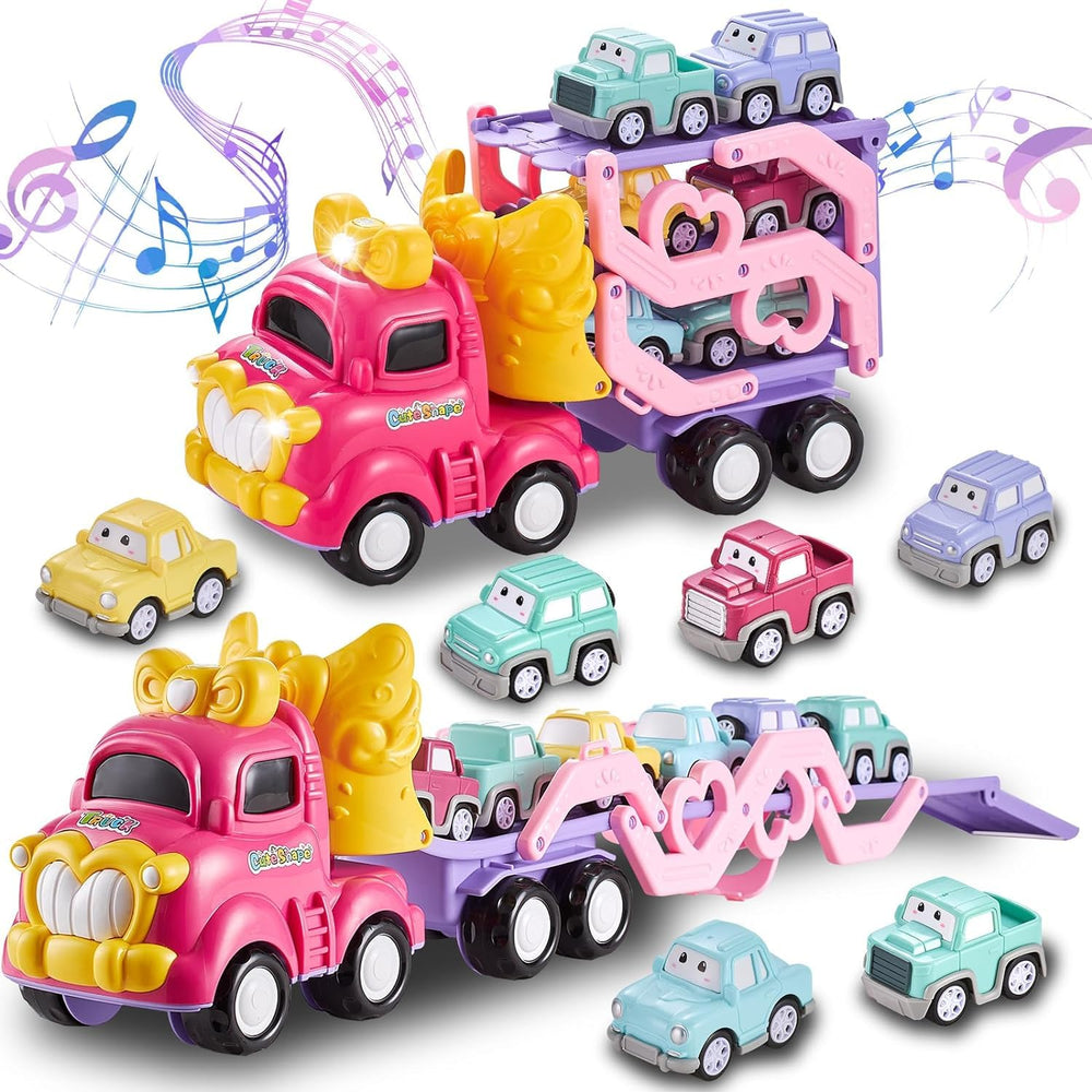 Sciencow 7-in-1 pink princess truck foldable design for easy storage and play