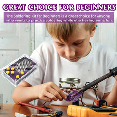 Acrylic case close-up of ScienSta kit emphasizes easy assembly and neat soldering results.