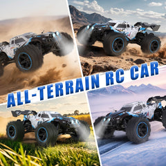 Scientoy 1/14 RC car precision steering servo enables quick turns.