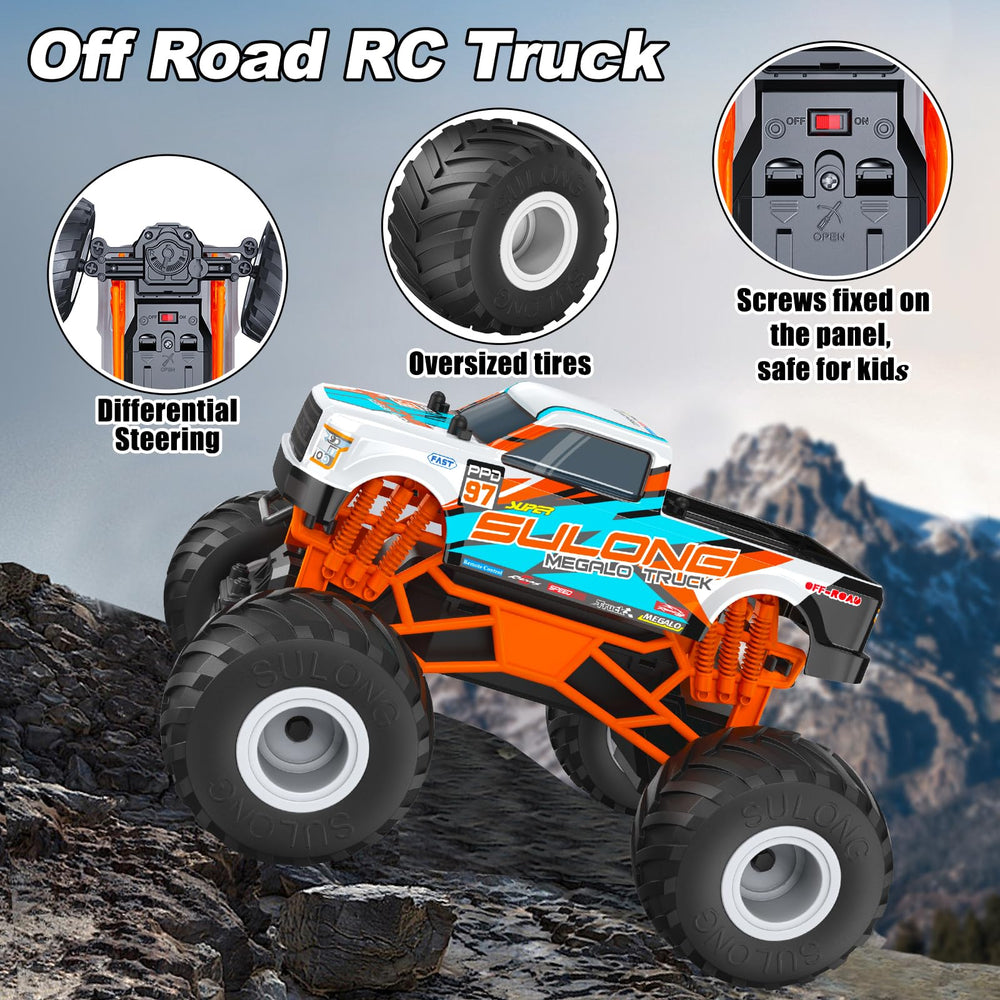 Scientoy RC truck with durable PVC body resistant to playful crashes.
