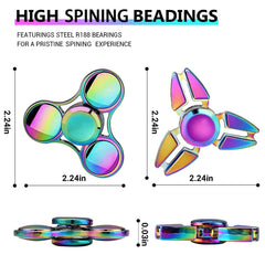SCIONE rainbow fidget spinner set enhances sensory play and stress relief.