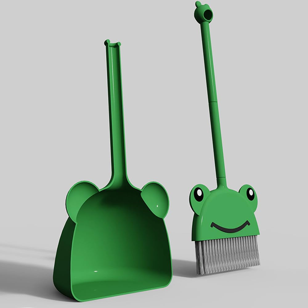 SCKTYZS green frog toy broom with soft bristles on floors