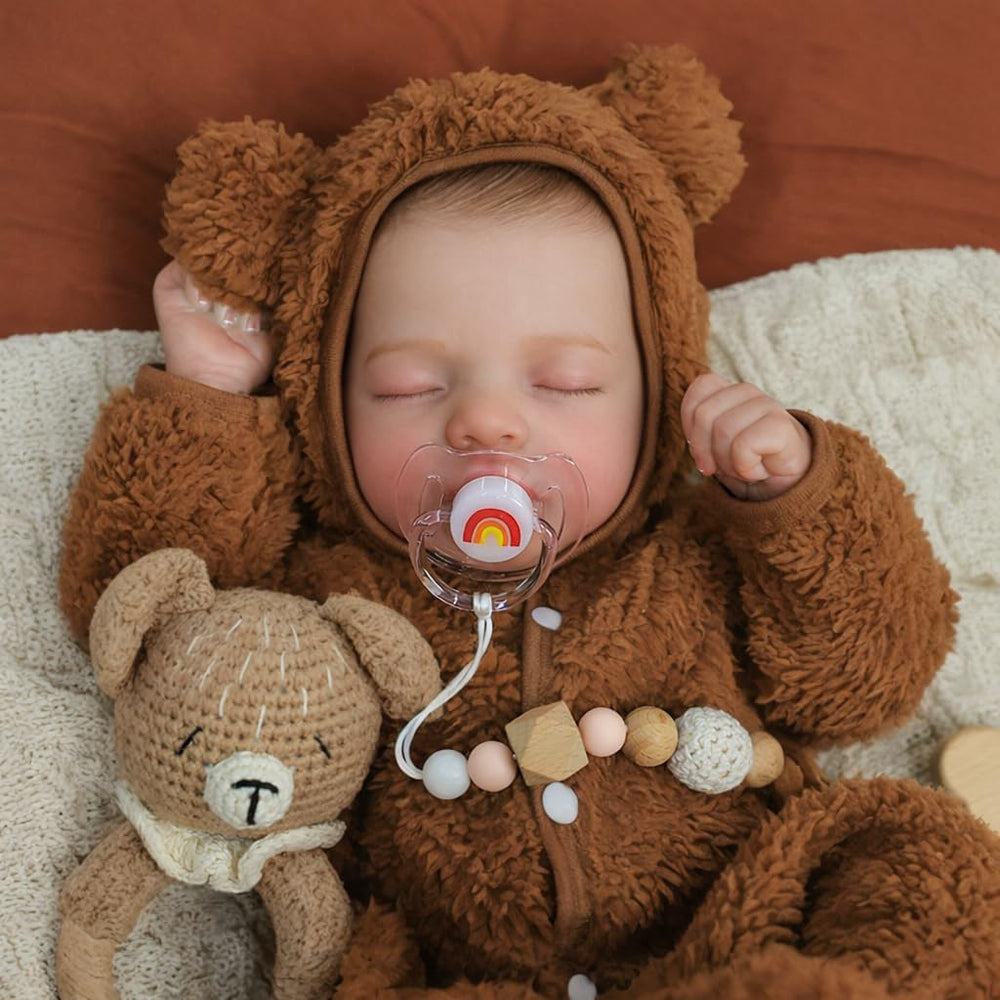 SCOM reborn doll with weighted soft-cloth body for natural cuddling