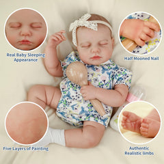 SCOM 20-Inch Reborn Doll washable full vinyl body for easy cleanup