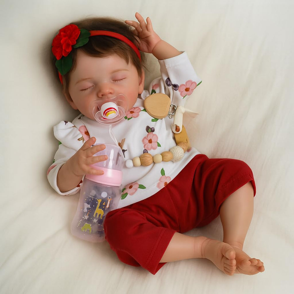 SCOM 20-inch weighted body for realistic cuddling and natural posture.