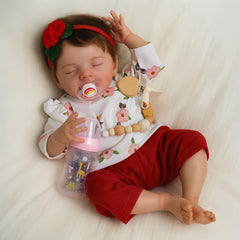 SCOM 20-inch weighted body for realistic cuddling and natural posture.