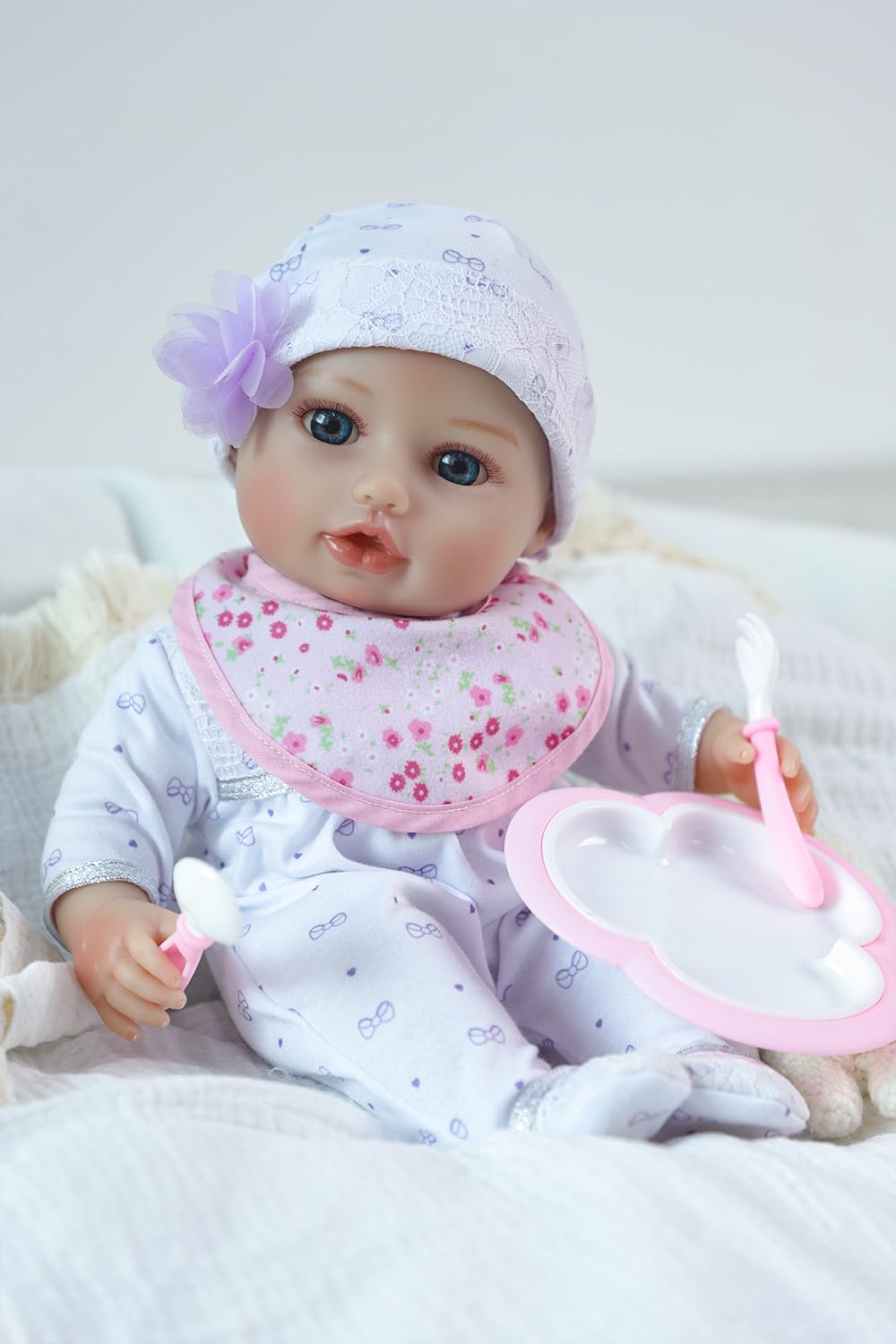 SCOM 16-inch doll with bright sparkling eyes inspires storytelling and nurturing moments.