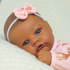 SCOM Black 18-inch blushing cheeks add lifelike charm to playtime.