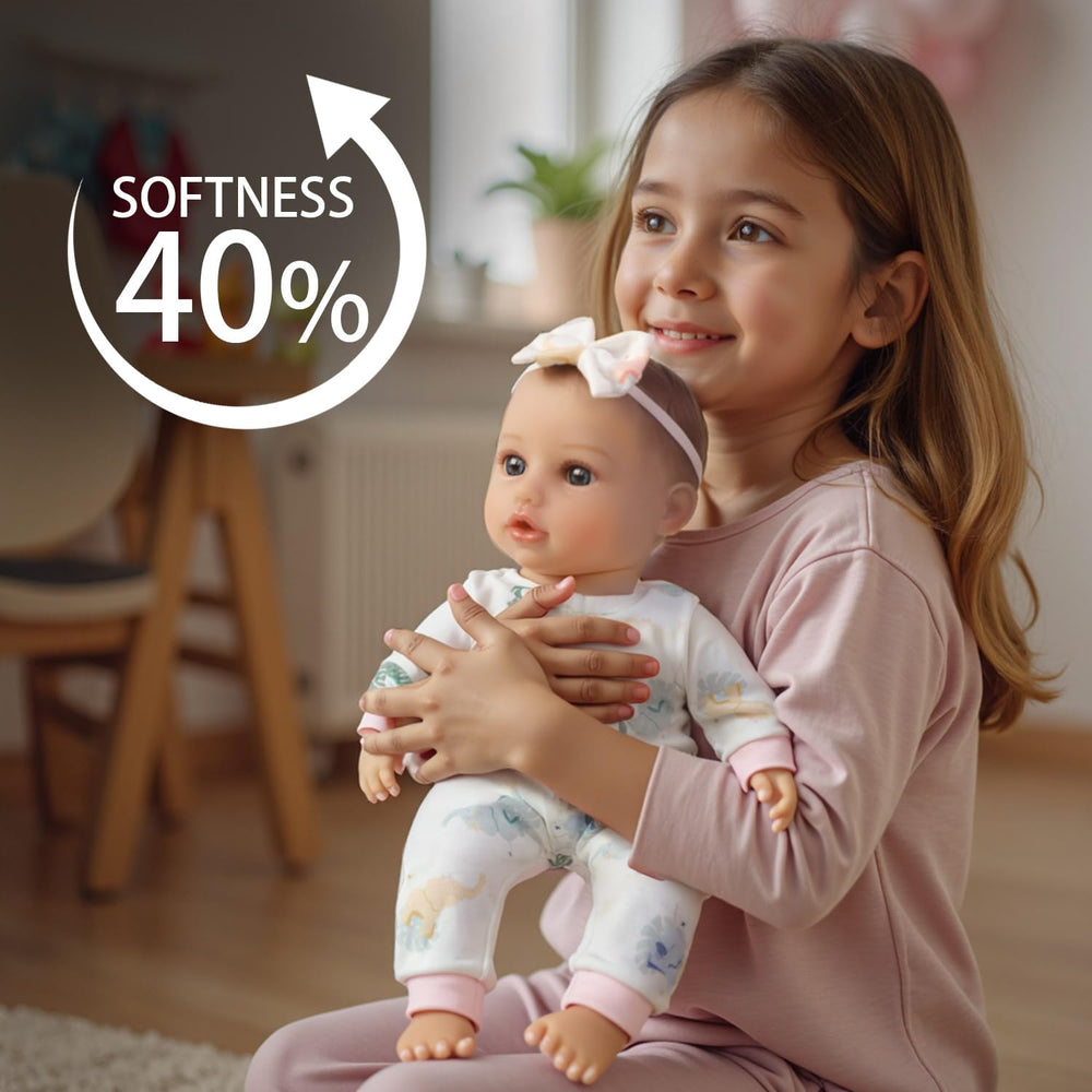 SCOM 16-inch doll with feeding bottle enables realistic feeding play.