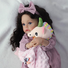 SCOM lifelike reborn doll soft weighted body for cuddling and comforting role-play.