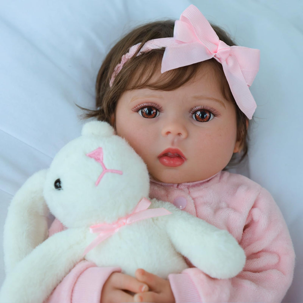 SCOM Lucy weighted 18-inch body adds believable cuddle weight.