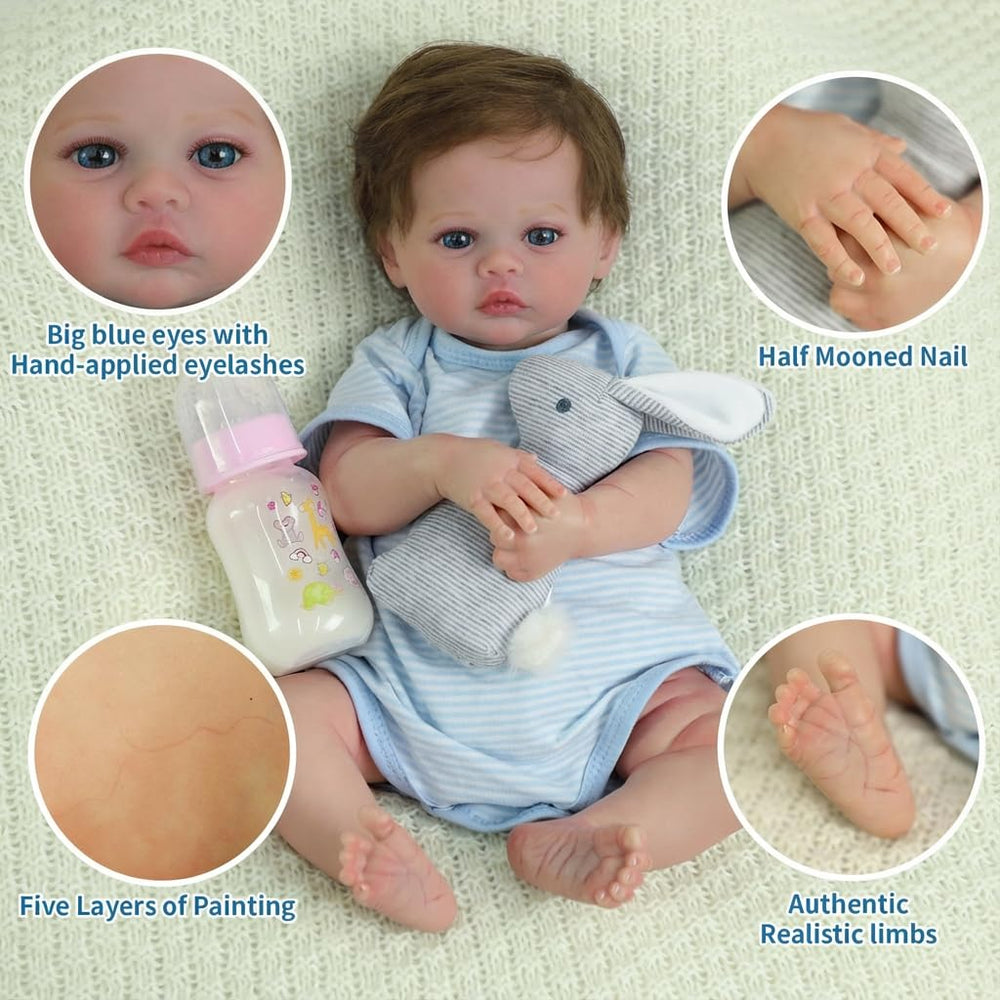 SCOM Meadow doll bright eyes close-up highlighting realism for imaginative stories