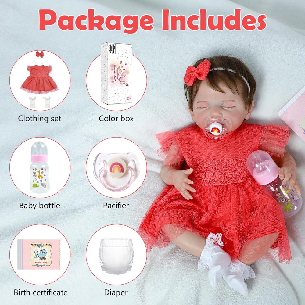 SCOM Reborn baby doll includes magnetic pacifier for realistic pretend moments