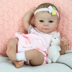 SCOM Reborn Baby Doll Girl lifelike eyes with soft gaze for imaginative play
